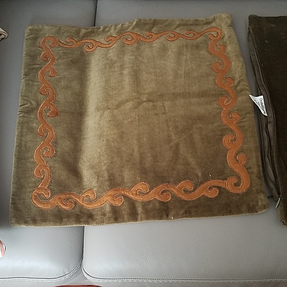 Two Crate and Barrel pillow covers
